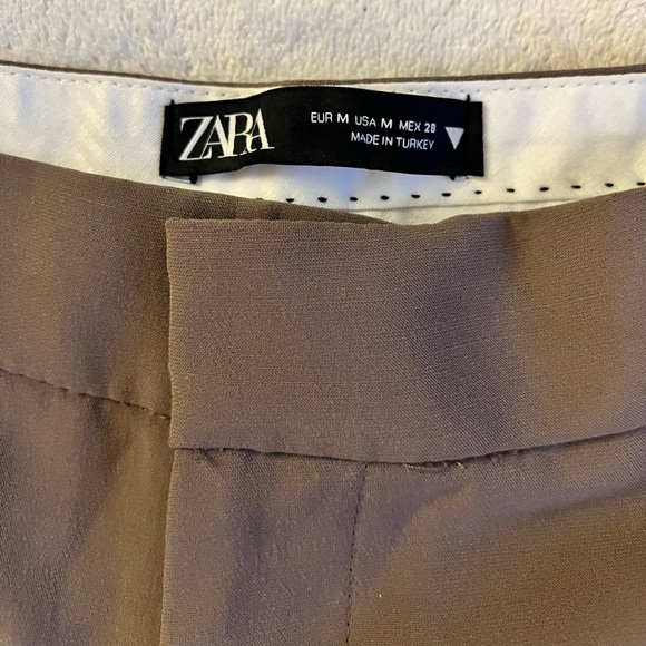 Zara Brown High Waisted Flowy Pants Size M - Picture 2 of 15